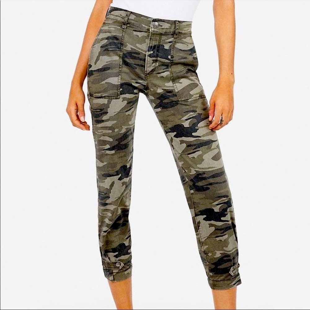 Express Cropped Straight High Rise Pants
